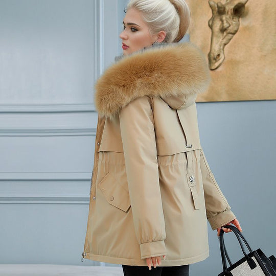 Damen isolierter Winterparka mit luxuriösem Kunstfellkragen und wärmendem Innenfutter Heidi-Mode