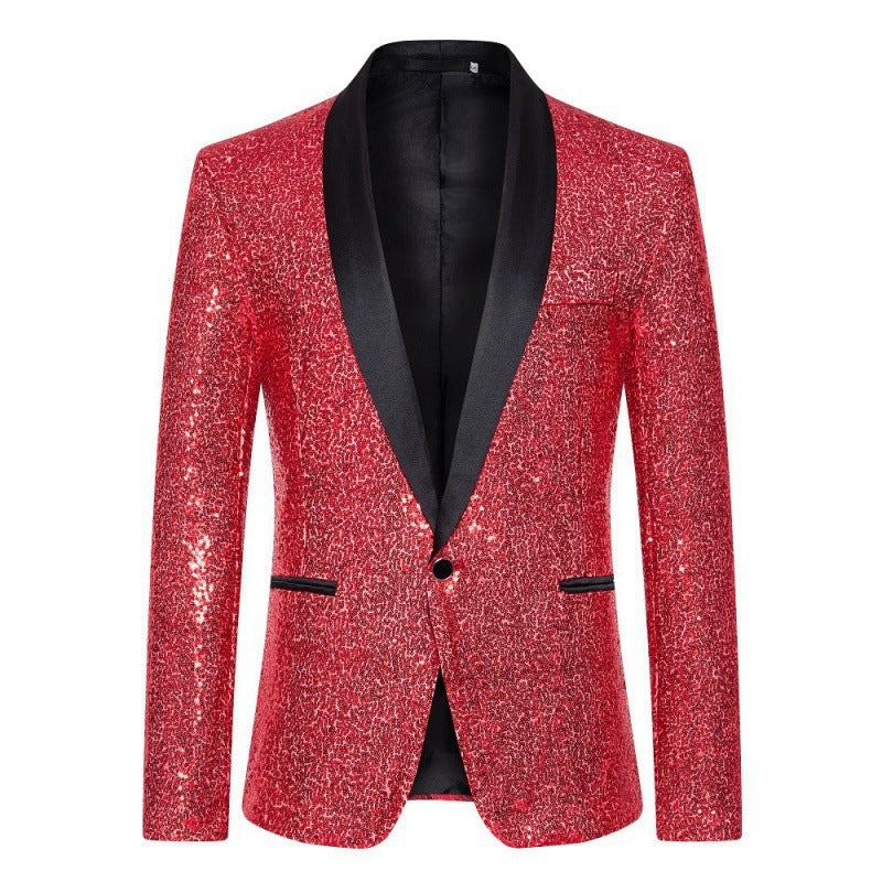 Herren glamouröser Pailletten-Blazer mit modernem Schnitt Heidi-Mode