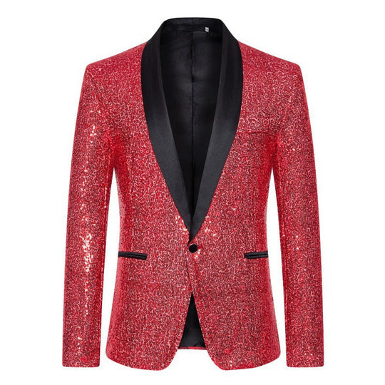 Herren glamouröser Pailletten-Blazer mit modernem Schnitt Heidi-Mode