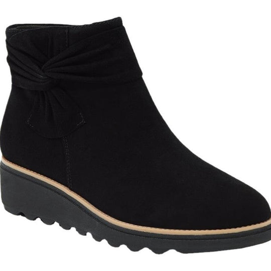 Damen Wedge-Stiefeletten mit geschmackvollem Falten-Design und rutschfester Sohle Heidi-Mode