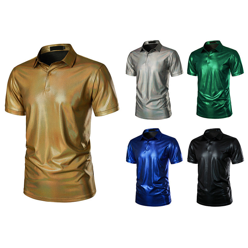 Herren Sport Polo-Shirt mit glänzender Oberfläche und atmungsaktiver Funktionalität Heidi-Mode