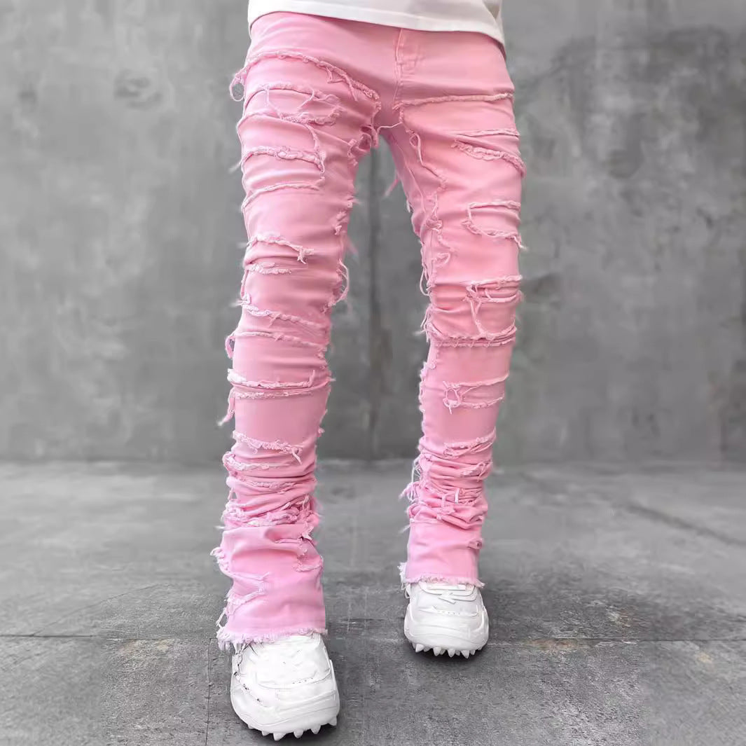 Herren modische Zerrissene Skinny Jeans im lässigen Street-Style Heidi-Mode