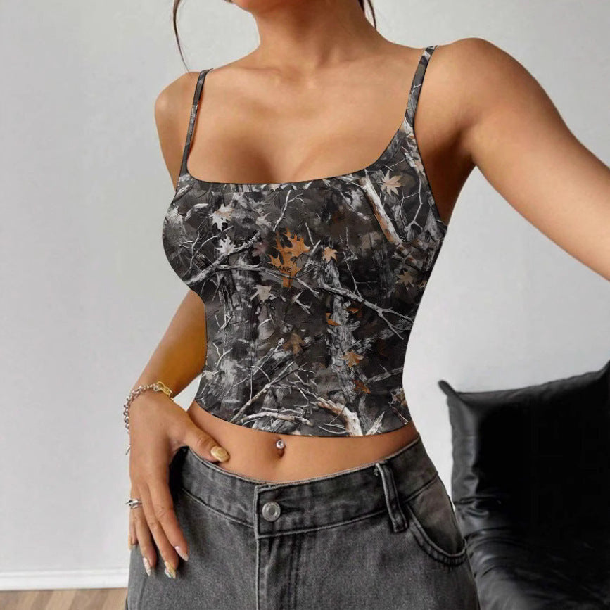 Damen ärmelloses Top im Camouflage-Design Heidi-Mode