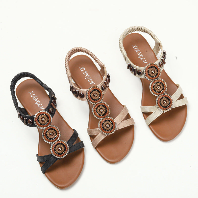 Damen Bunte Ethno Sandalen Heidi-Mode
