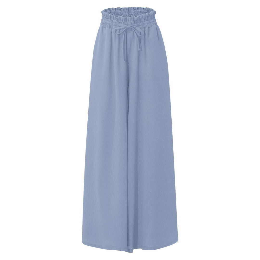 Damen Weite Leinenhose mit Gummizug und Seitentaschen Heidi-Mode