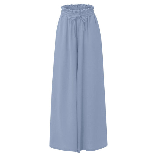Damen Weite Leinenhose mit Gummizug und Seitentaschen Heidi-Mode