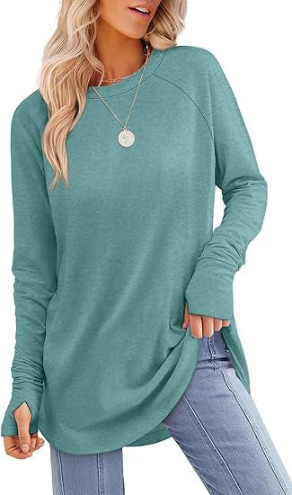 Damen lässiger Langarmshirt mit modernem Schnitt Heidi-Mode