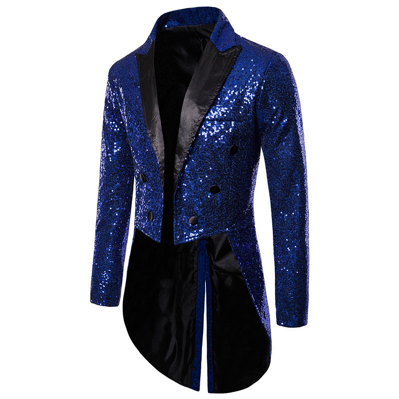 Herren Pailletten-Blazer im eleganten Schnitt mit asymmetrischem Design Heidi-Mode
