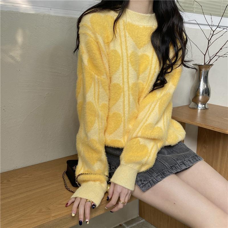 Damen kuscheliger Pullover mit abwechslungsreichem Muster und lässigem Schnitt Heidi-Mode