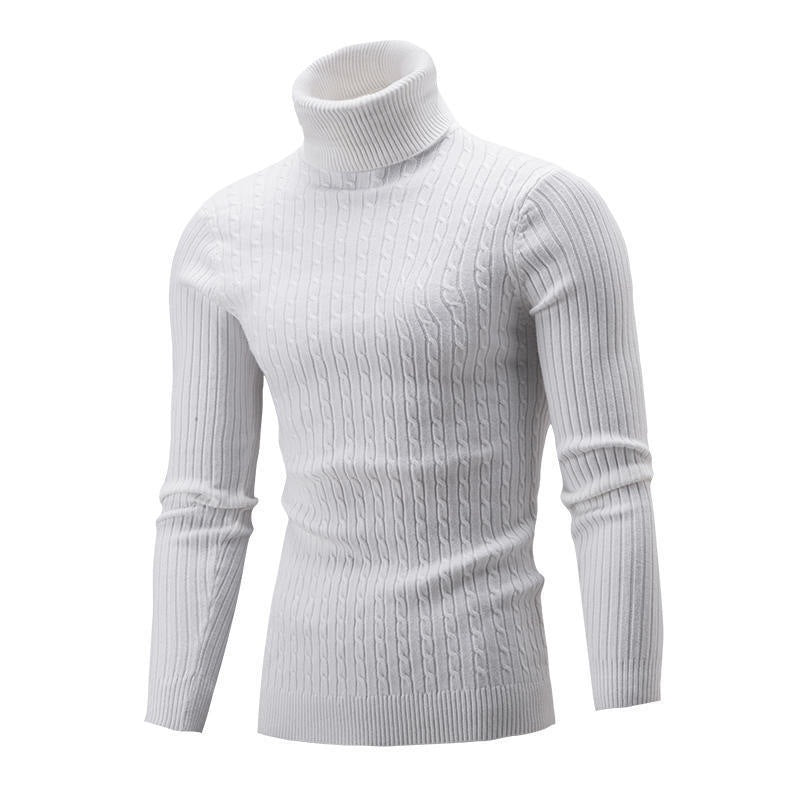 Herren Rollkragenpullover mit strukturiertem Zopfmuster und modernem Schnitt Heidi-Mode