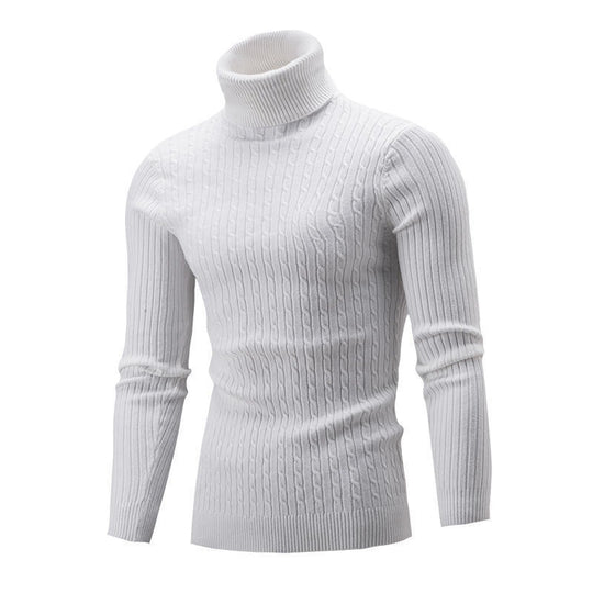 Herren Rollkragenpullover mit strukturiertem Zopfmuster und modernem Schnitt Heidi-Mode