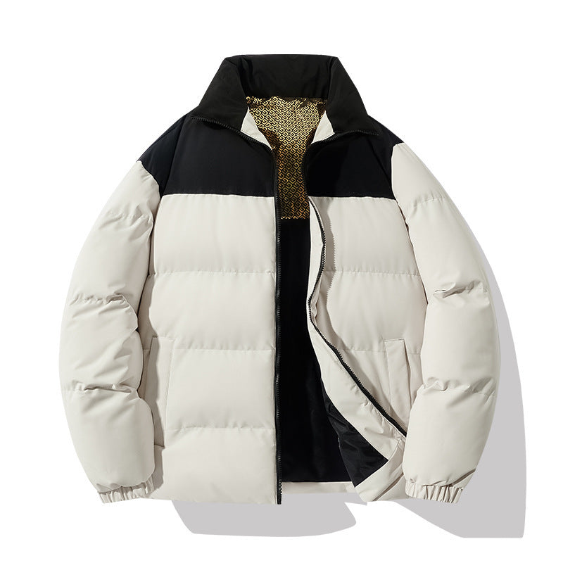 Herren isolierte Steppjacke mit hohem Kragen und praktischen Taschen Heidi-Mode