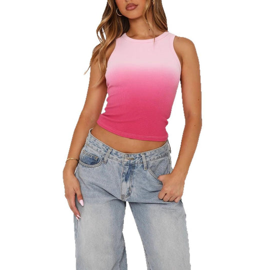 Damen ärmelloses Ripptop mit Farbverlauf Heidi-Mode