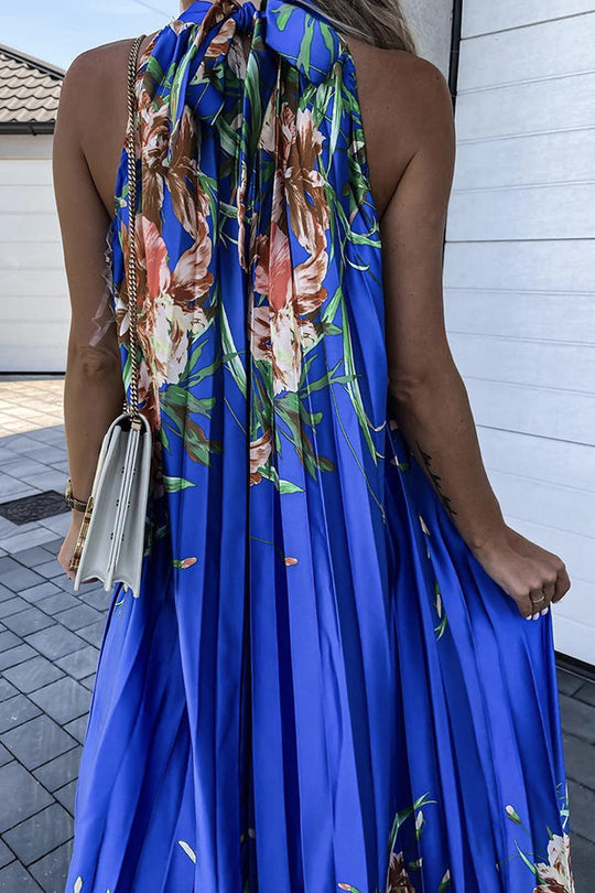 Heidi-Mode | Life in Floral Plissierter Neckholder Maxikleid