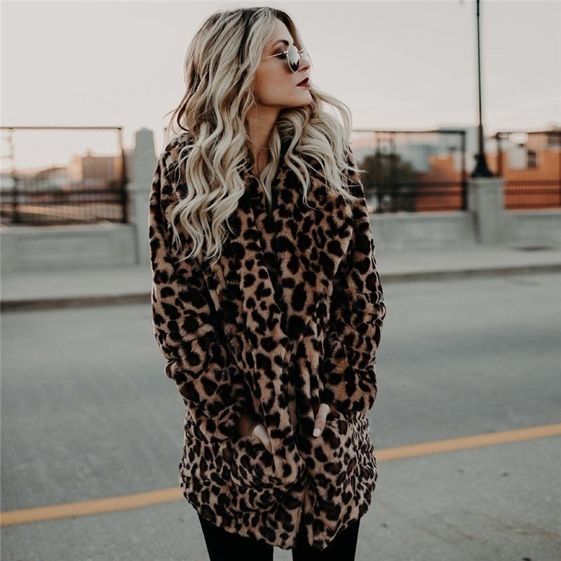 Damen Kuschelige Leopardenfelljacke Heidi-Mode
