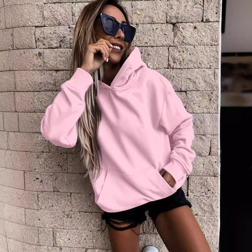 Damen Kapuzenpullover mit weichem Fleece-Innenfutter und lässigem Schnitt Heidi-Mode