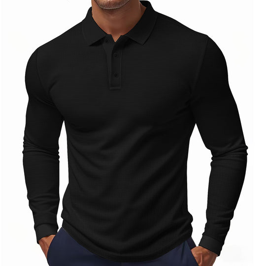 Herren Poloshirt mit strukturiertem Design und modernen Knopfdetails Heidi-Mode