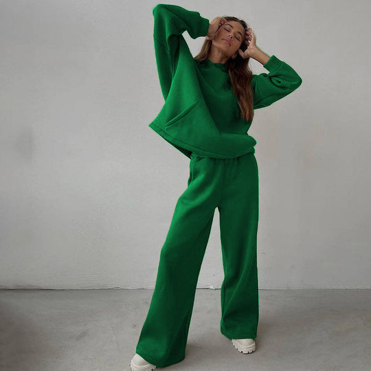 Damen Lässiger Kapuzenpullover und weit geschnittene Jogginghose Set Heidi-Mode