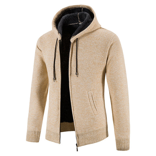 Herren Strickjacke mit moderner Kapuze und strukturiertem Design Heidi-Mode