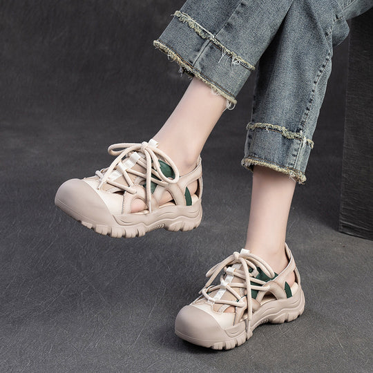 Frau Outdoor Freizeit-Sandalen mit atmungsaktiven Mesh-Einsätzen und rutschfester Sohle Heidi-Mode