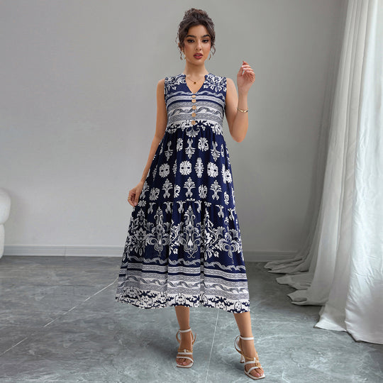 Damen Midikleid mit floralen Mustern Heidi-Mode