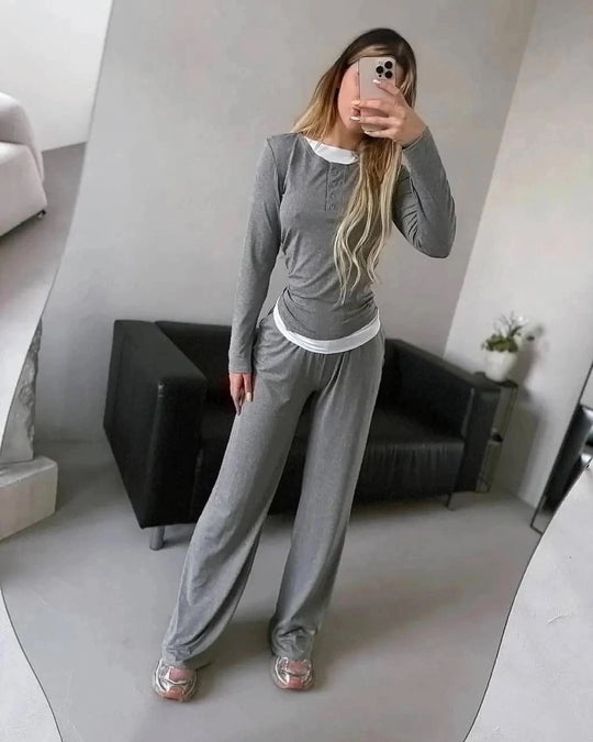 Damen Loungewear-Set mit elegantem Schnitt und bequemer Passform Heidi-Mode