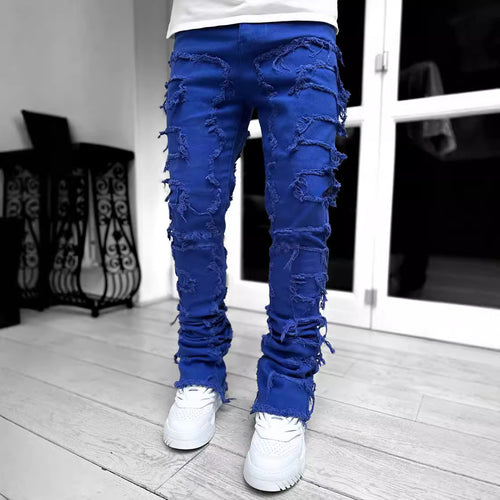 Herren modische Zerrissene Skinny Jeans im lässigen Street-Style Heidi-Mode