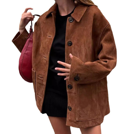 Damen Wilde Velourjacke im lässigen Chic Heidi-Mode