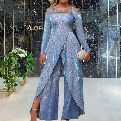 Damen Glamouröses Funktionsjumpsuit mit schimmerndem Effekt und elegantem Design Heidi-Mode