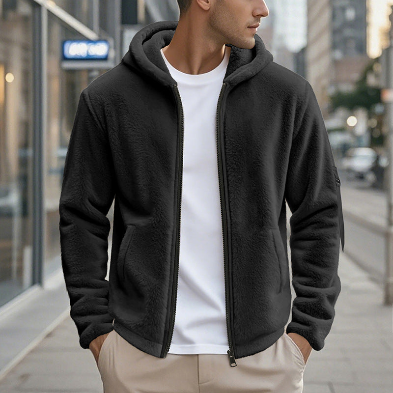 Herren Fleecejacke mit hohem Kragen und Wärmeisolierung Heidi-Mode