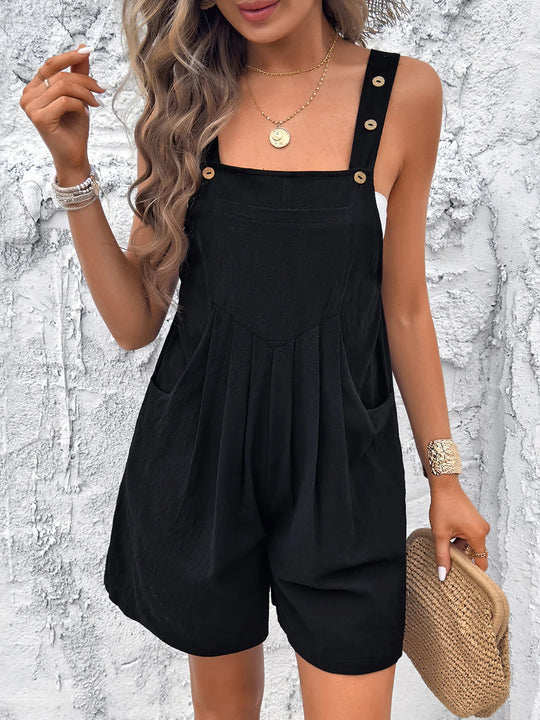 Damen Overall mit Taschen und Knopfdetails Heidi-Mode