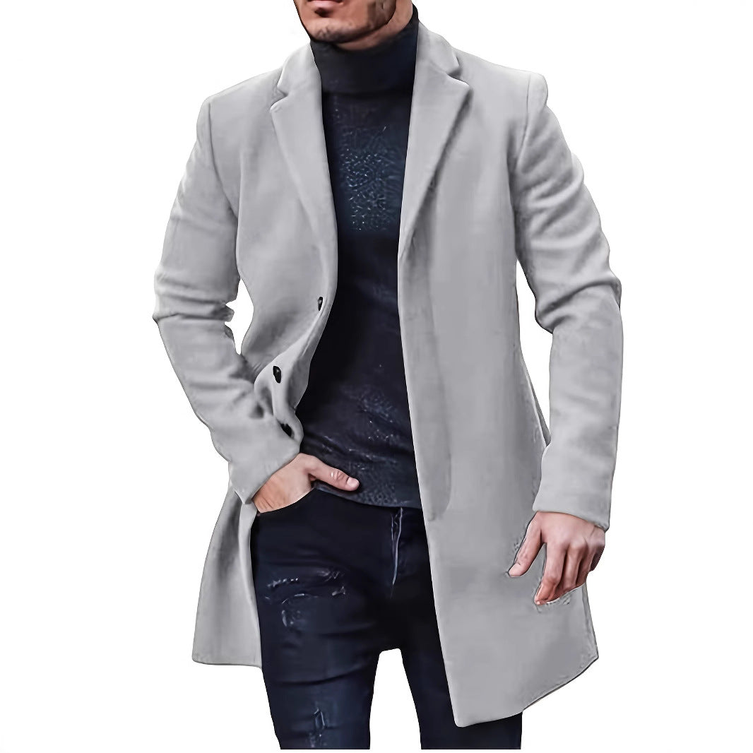 Herren eleganter Wollmantel mit schmalem Schnitt Heidi-Mode