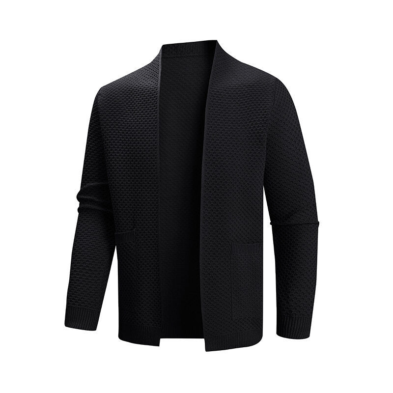 Herren Strickjacke mit offenem Kragen Heidi-Mode