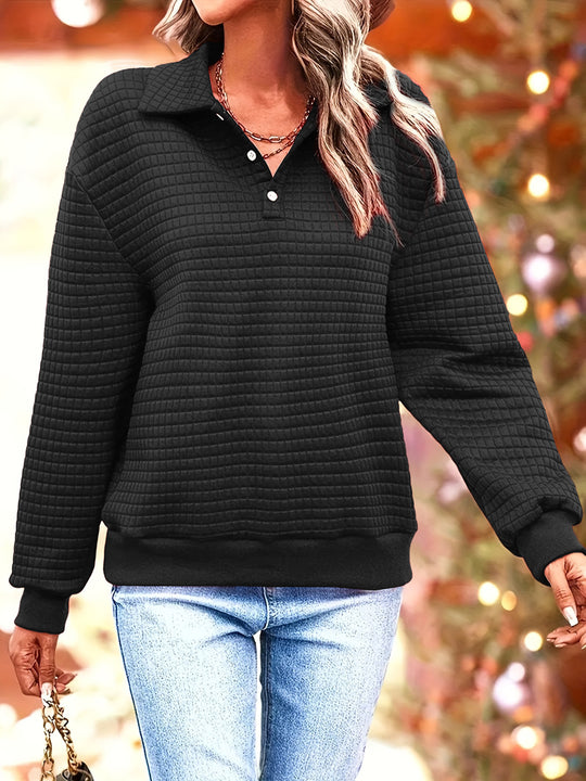 Damen lässiger Pullover mit strukturiertem Stoff Heidi-Mode