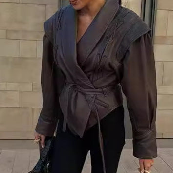 Damen Bikerjacke aus Kunstleder Heidi-Mode