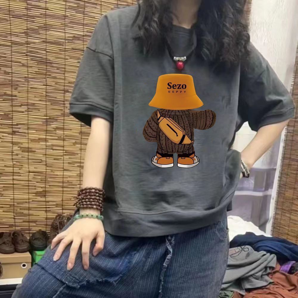 Damen Oversize T-Shirt mit einzigartigem Grafikdesign Heidi-Mode