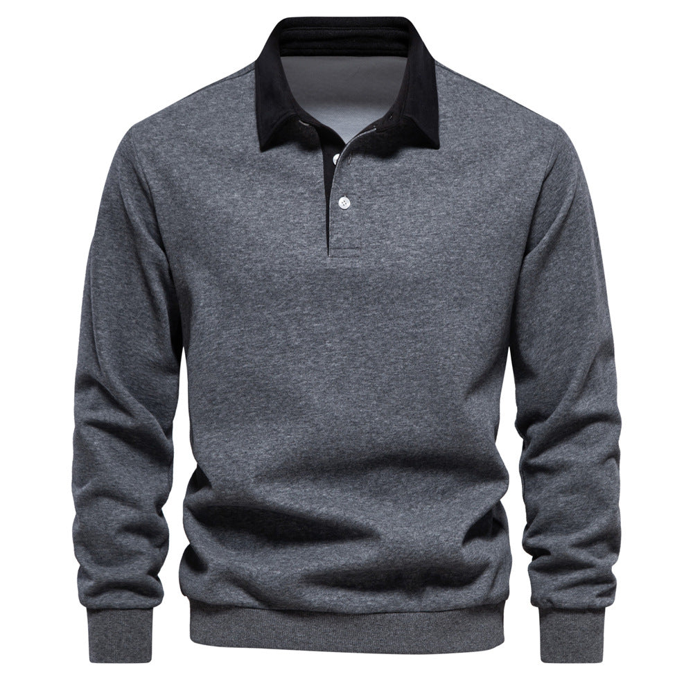 Herren Langarm Poloshirt mit elegantem Kragen und weichem Baumwollmix Heidi-Mode