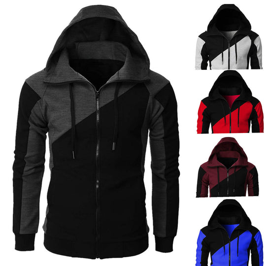 Herren Sportliche Kapuzenjacke mit kontrastierenden Farbakzenten Heidi-Mode