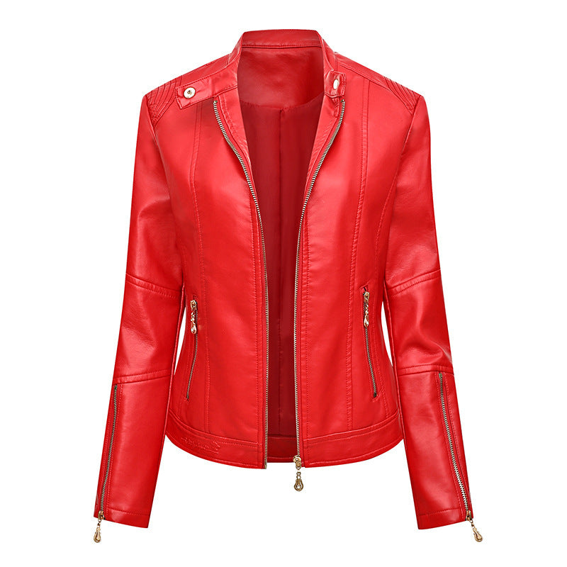 Damen Kunstlederjacke im Biker-Stil Heidi-Mode