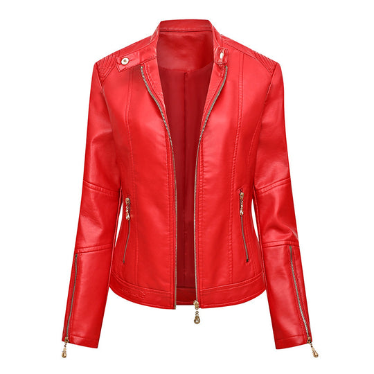 Damen Kunstlederjacke im Biker-Stil Heidi-Mode