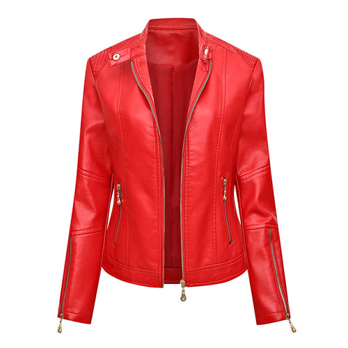 Damen Kunstlederjacke im Biker-Stil Heidi-Mode