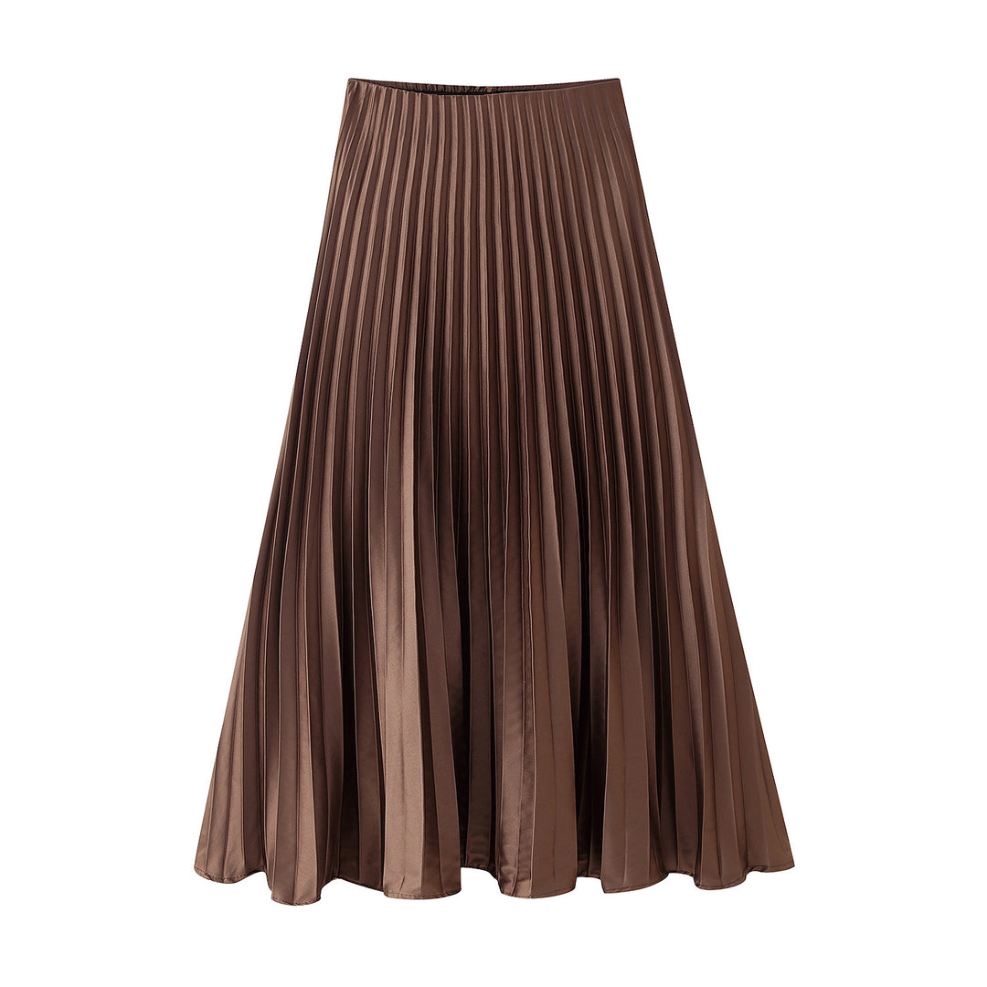 Damen Plissee-Rock mit fließendem Schnitt und elastischem Bund Heidi-Mode