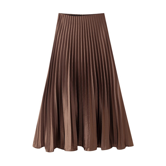 Damen Plissee-Rock mit fließendem Schnitt und elastischem Bund Heidi-Mode