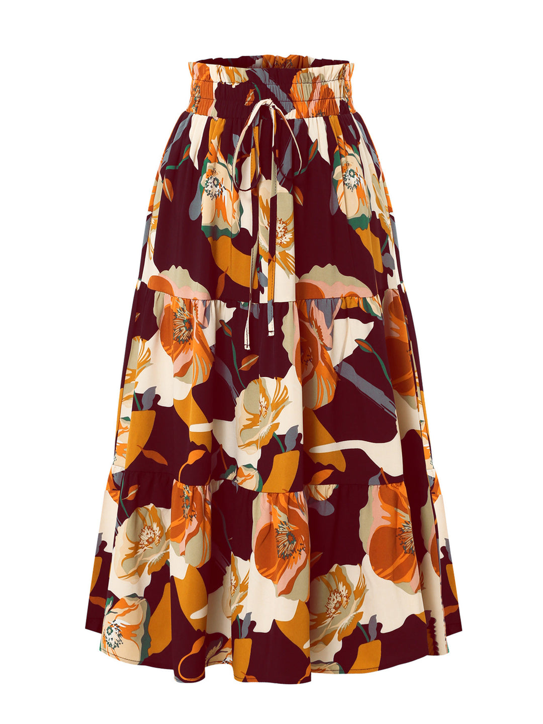 Damen Midirock mit floralem Design Heidi-Mode