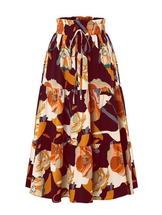 Damen Midirock mit floralem Design Heidi-Mode