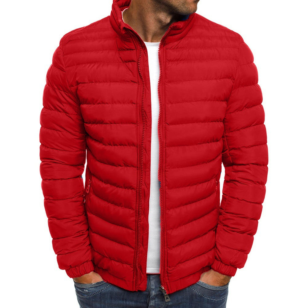 Herren leichte Steppjacke mit hohem Kragen und elastischen Bündchen Heidi-Mode