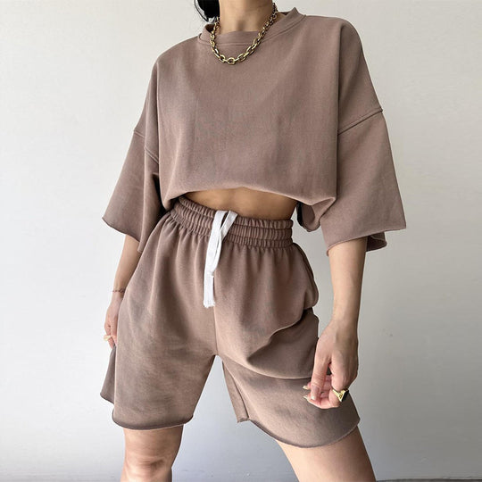 Damen Bequemes Loungewear-Set aus hochwertigem Sweatstoff mit lockerem Schnitt Heidi-Mode