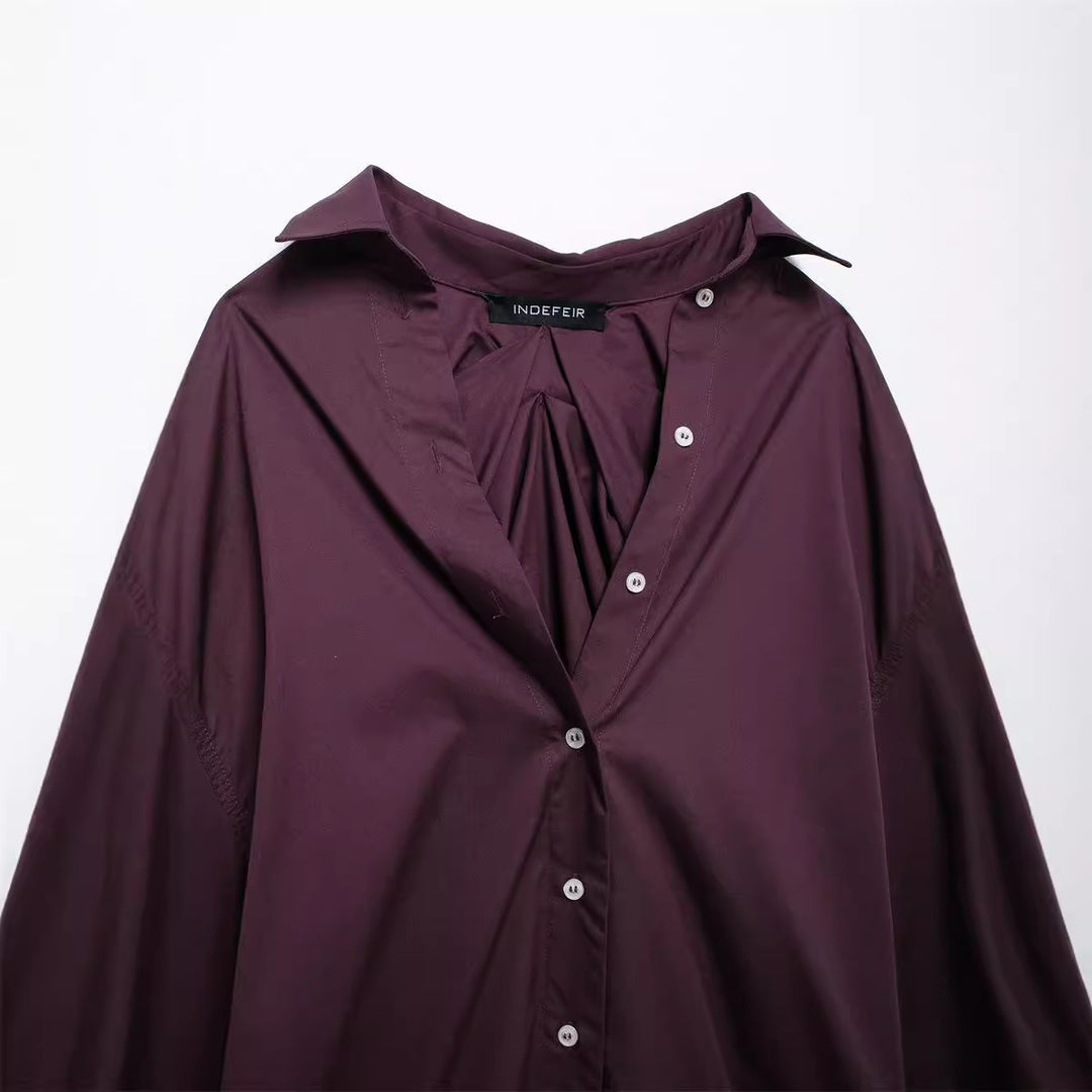 Damen vielseitige Bluse mit lässigem Schnitt und besonderem Falten-Design Heidi-Mode