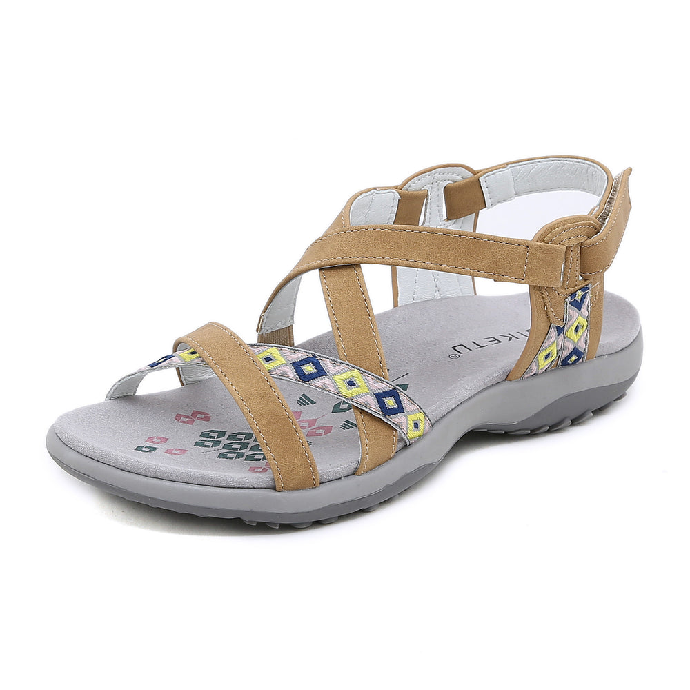 Damen Sandalen mit konturiertem Fußbett und verstellbaren Riemen Heidi-Mode