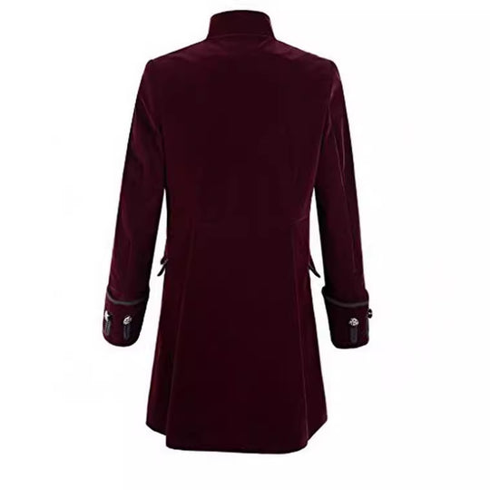 Damen eleganter Samtmantel mit dekorativen Knöpfen Heidi-Mode